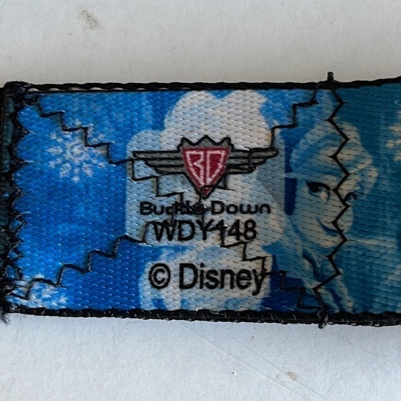 Buckle Down Frozen Characters Blue Webbing Seatbelt Belt - Picture 4 of 4